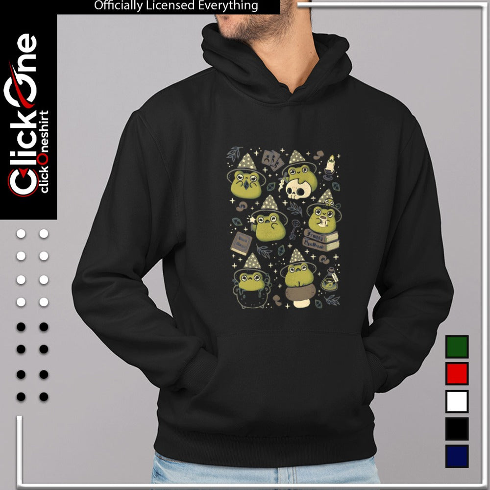 Magic Froggy Spellbook Green Frogs Wearing Wizard Hats shirt