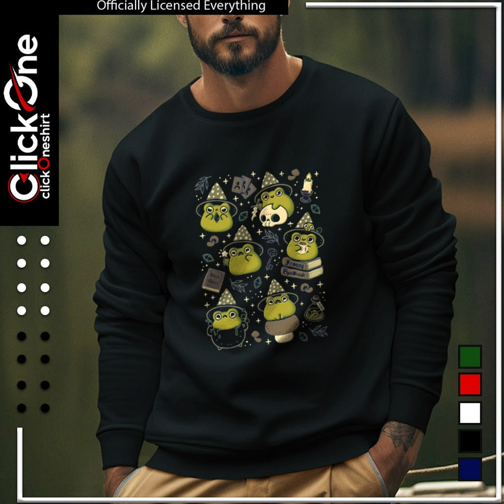 Magic Froggy Spellbook Green Frogs Wearing Wizard Hats shirt