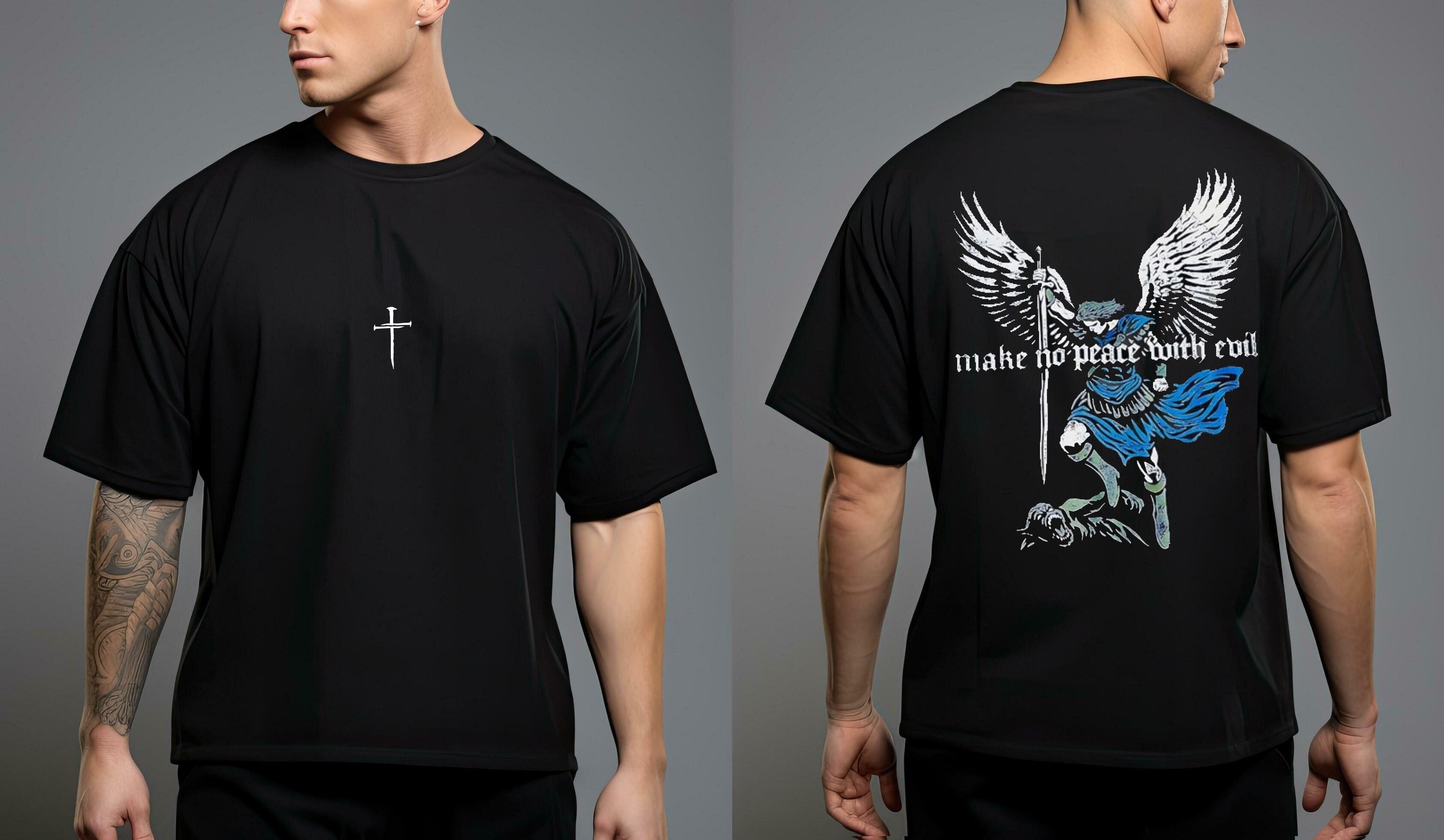 Make No Peace With Evil Nail Cross 2 Sided Shirt Hoodie Sweatshirt | PurePodTees.com