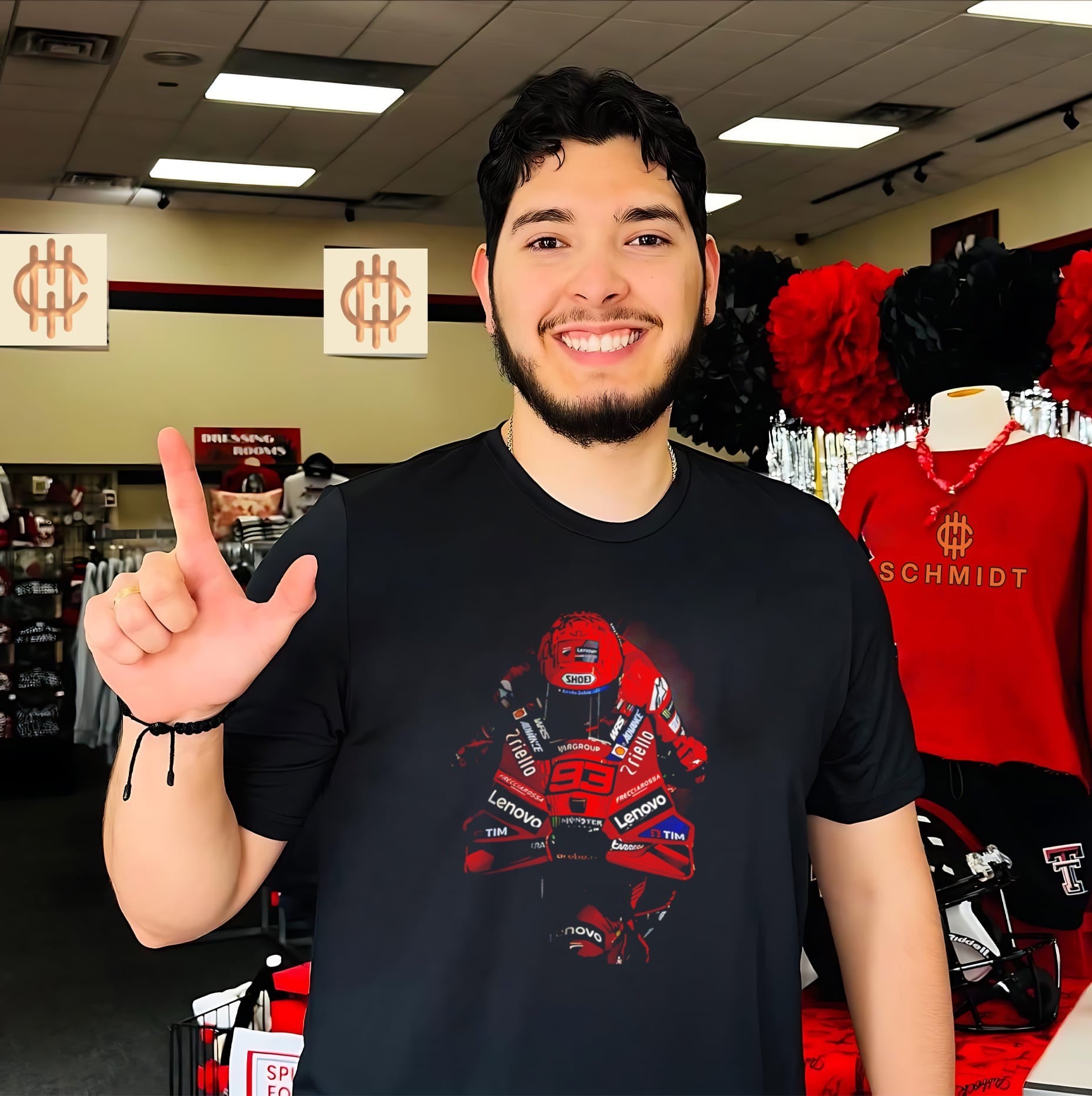 Marc Marquez red motorcycle cool shirt