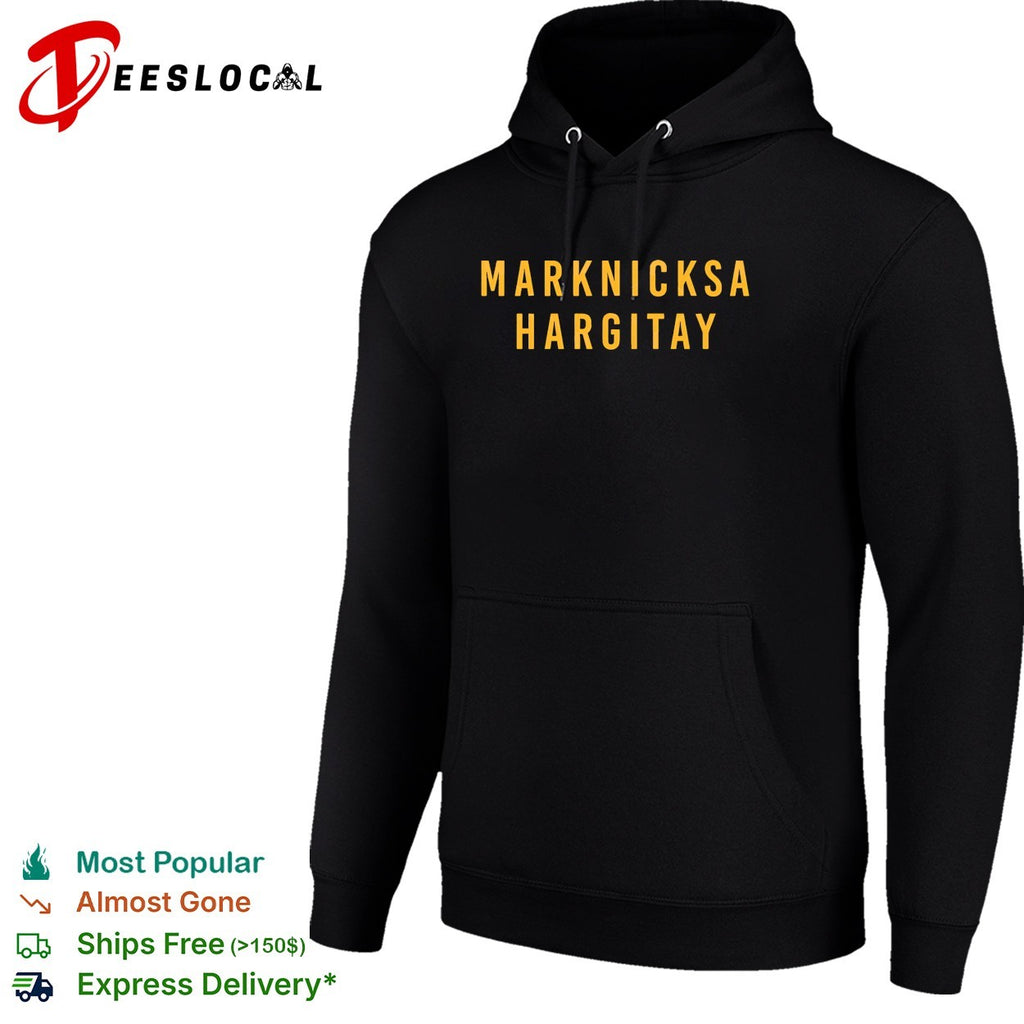 Marknicksa Hargitay golden text shirt