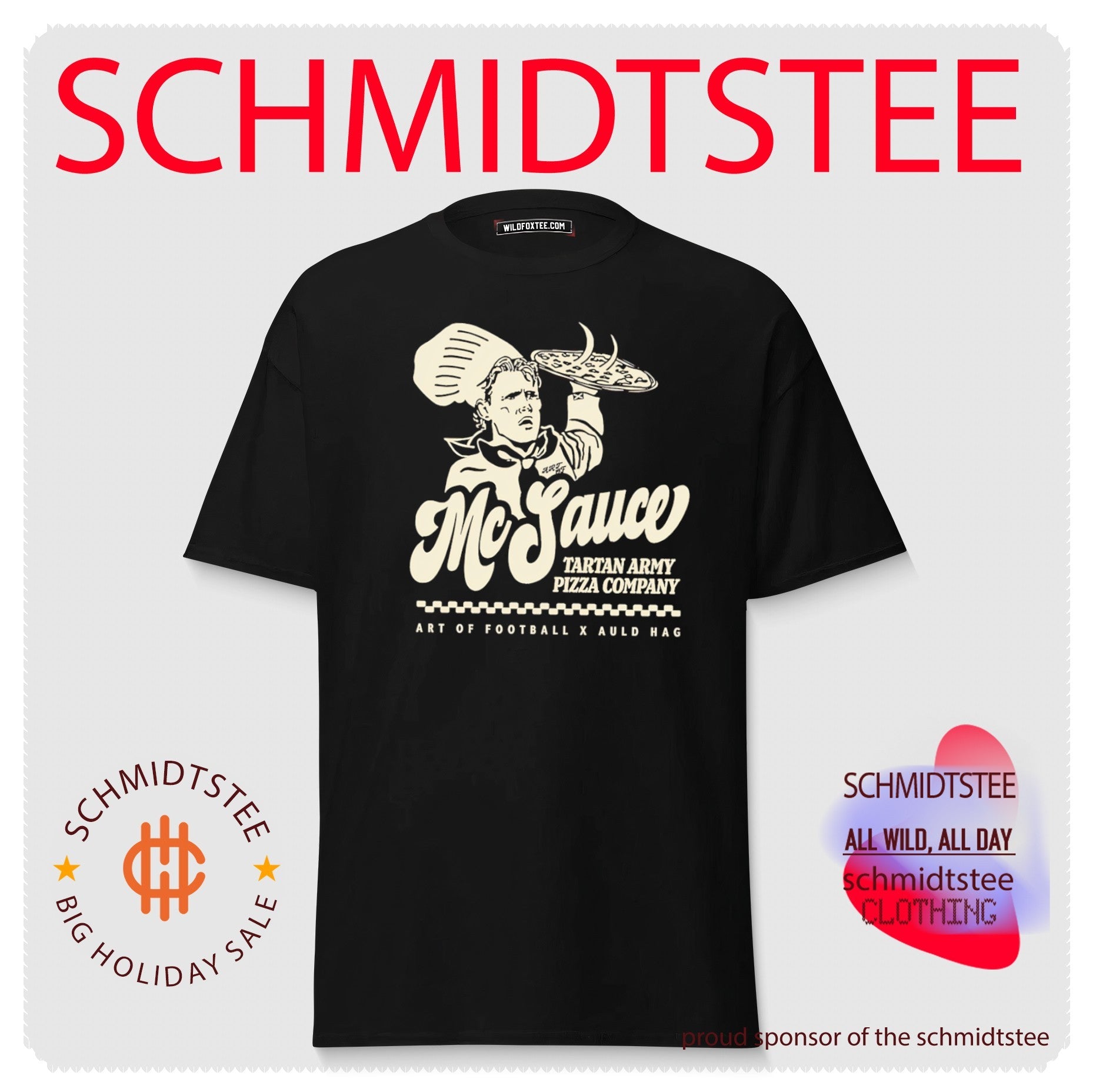 McSauce Tartan Army Pizza Company Art of Football x Auld Hag shirt