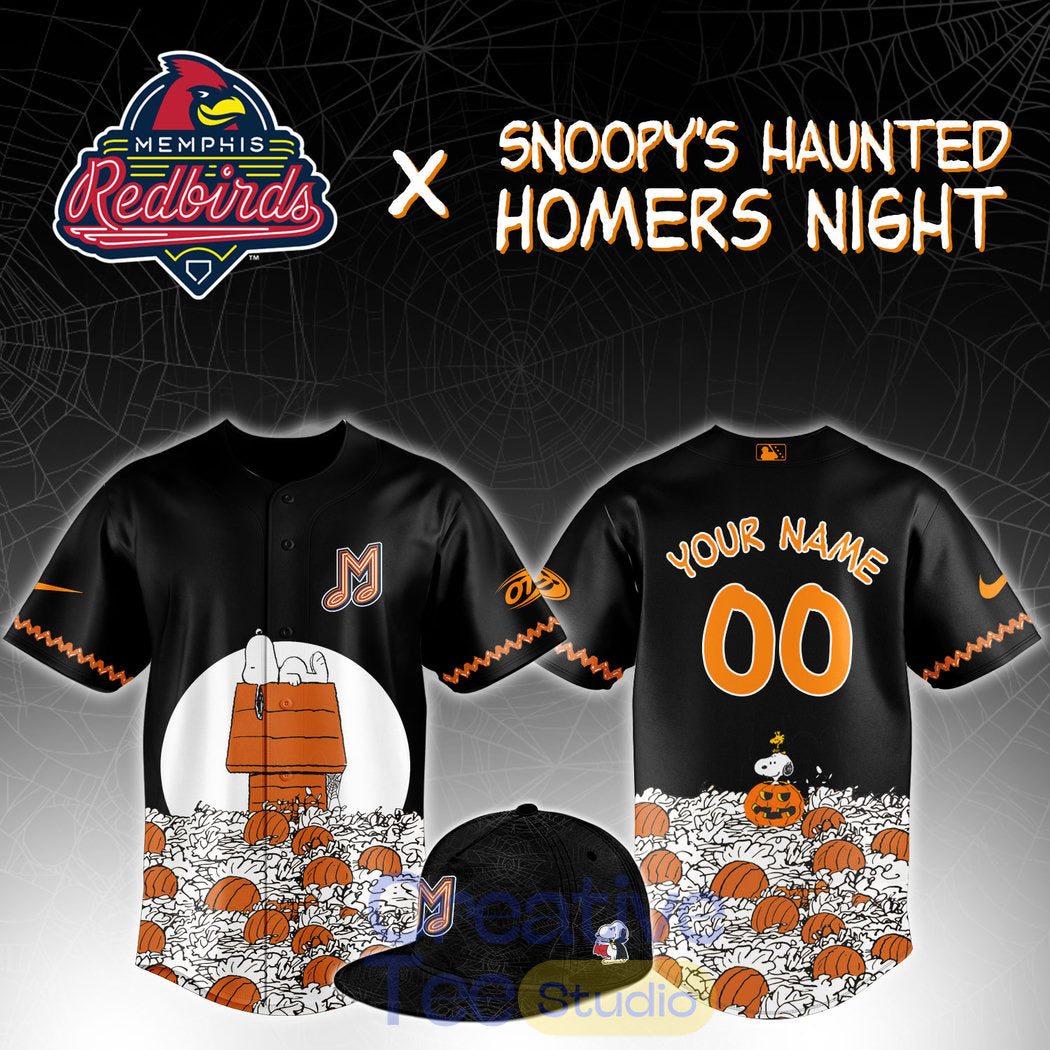 Memphis Redbirds Snoopy’s Haunted Homers Special Baseball Jersey