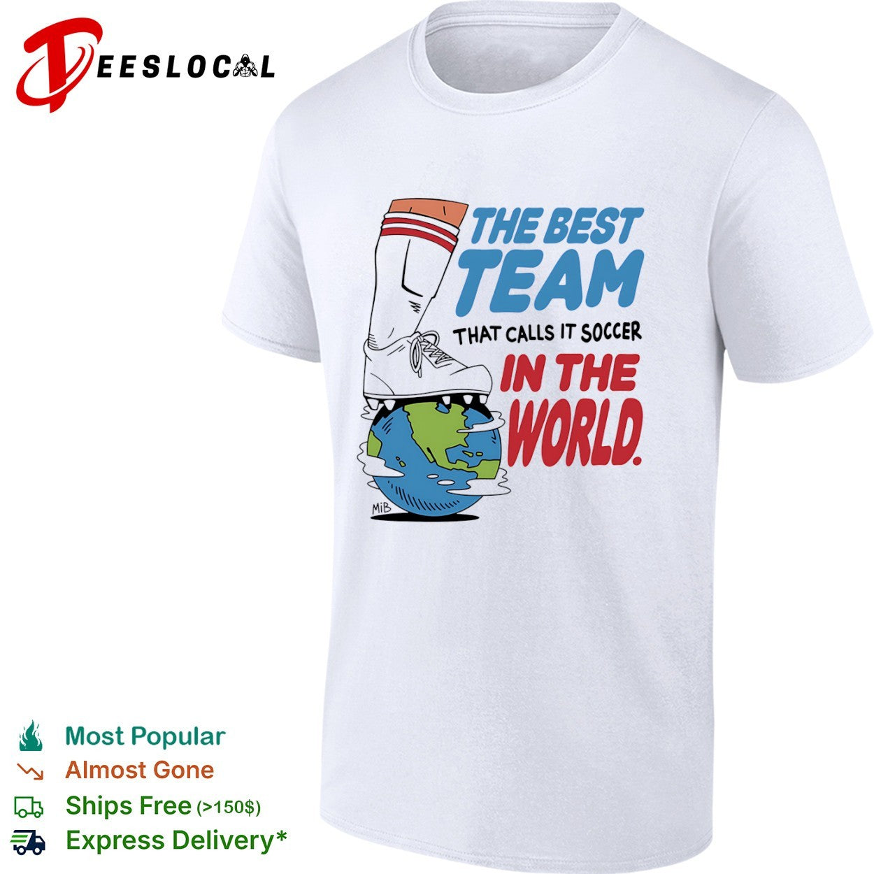 Men in Blazers the best team that calls it soccer in the world cleat globe shirt