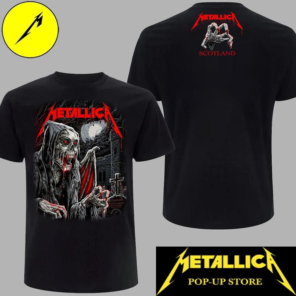 Metallica Glasgow Scotland 2026 M72 Tour Two-Sided T-Shirt – Exclusive Hampden Park Apparel