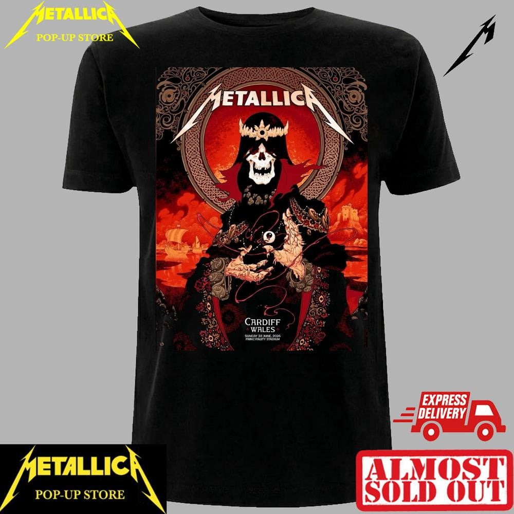 Metallica Live in Cardiff 2026 T-Shirt – M72 World Tour Collector’s Edition