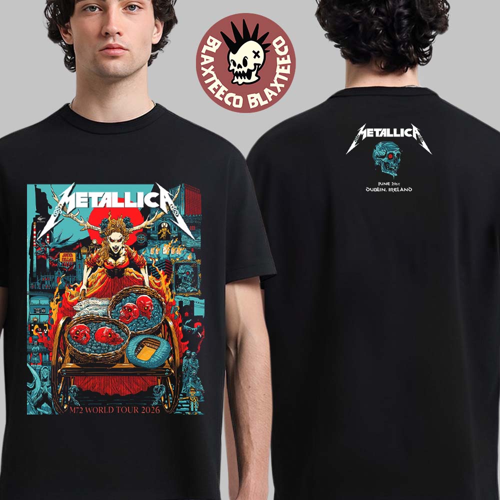 Metallica M72 Dublin Ireland 2026 Night 2 Venue Tee At Aviva Stadium On June 21 2026 Two Sided T-Shirt