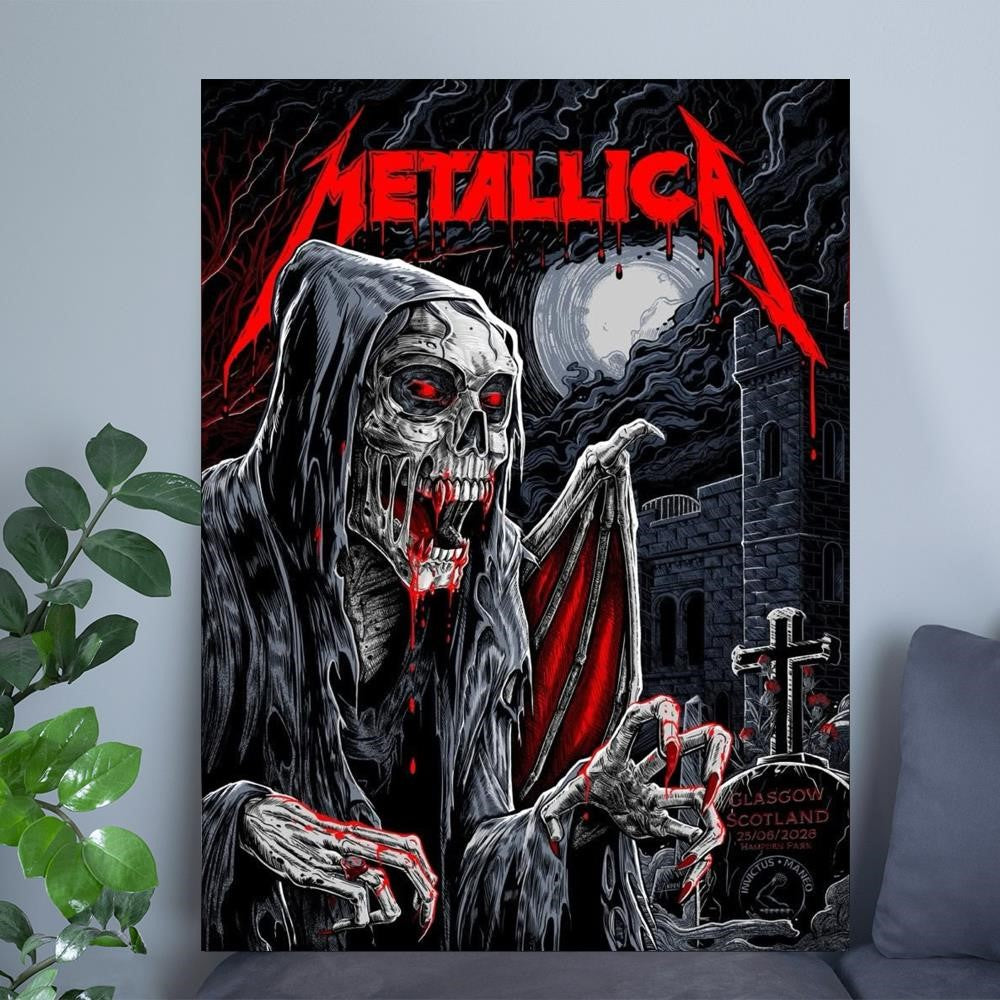 Metallica M72 Glasgow 2026 Poster – Official Hampden Park June 25 Concert Art Print