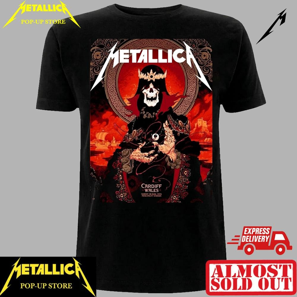 Metallica M72 World Tour 2026 Cardiff Shirt – Principality Stadium Exclusive Design