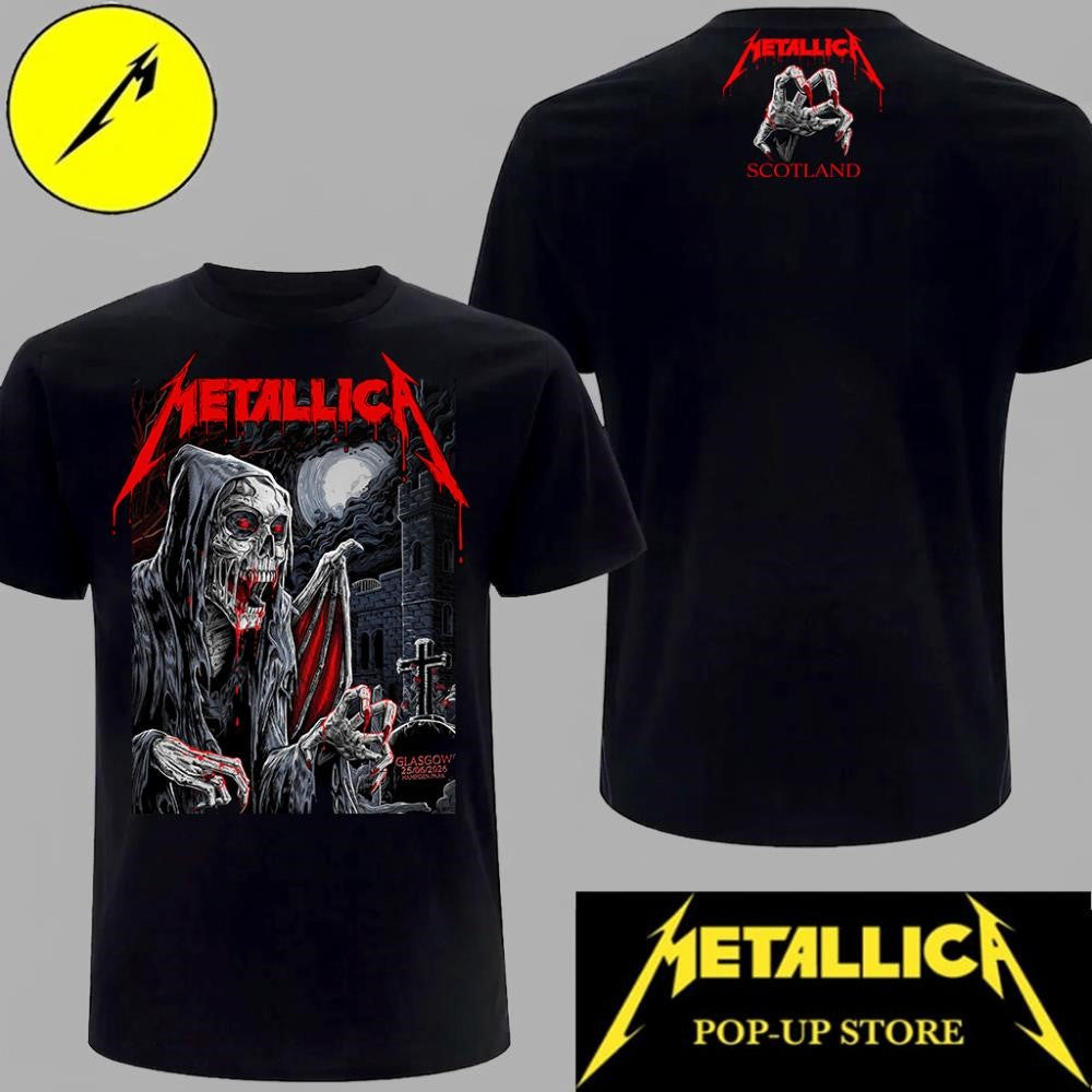 Metallica M72 World Tour 2026 Glasgow Two-Sides Graphic Tee