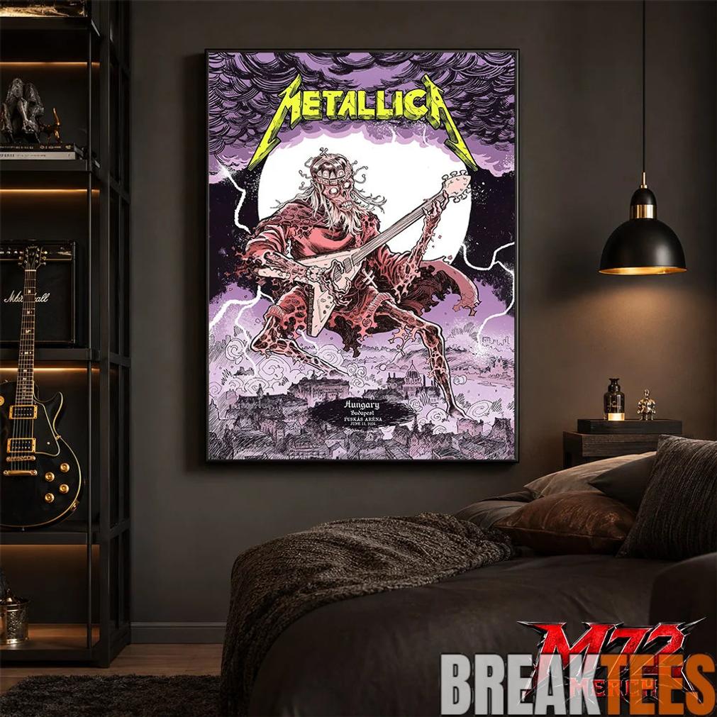 Metallica M72 World Tour June 11 2026 At Pusks Arna Budapest Hungary Undead Lute Storm Poster Canvas
