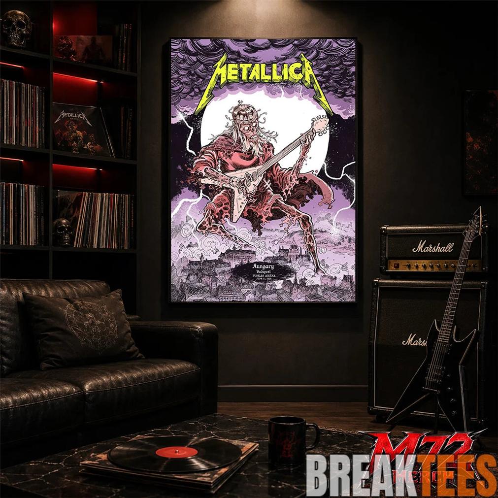 Metallica M72 World Tour June 11 2026 At Pusks Arna Budapest Hungary Undead Lute Storm Poster Canvas