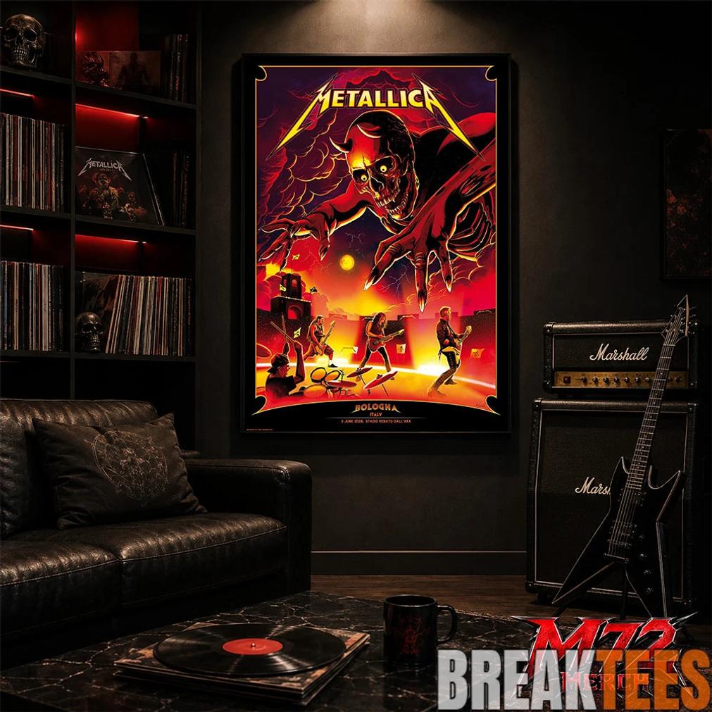 Metallica M72 World Tour June 3 2026 At Stadio Renato DallAra Bologna Italy Demon Stage Artwork By Nino Cammarata Poster Canvas