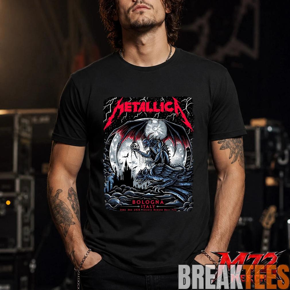 Metallica M72 World Tour June 3 2026 At Stadio Renato Dall’Ara Bologna Italy Gothic Demon Moon By Keith Stanley T-Shirt