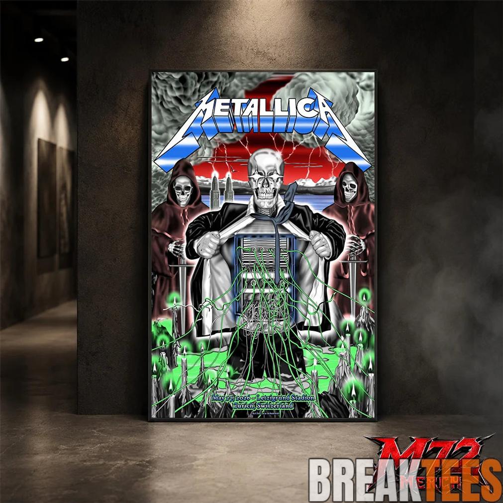 Metallica M72 World Tour May 27 2026 Zurich Switzerland Stadion Letzigrund by Luca Schenardi Poster Canvas