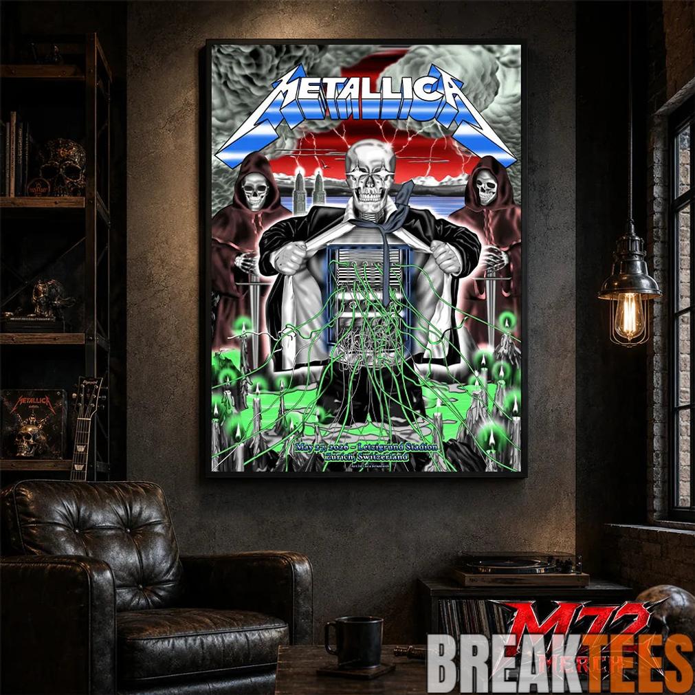 Metallica M72 World Tour May 27 2026 Zurich Switzerland Stadion Letzigrund by Luca Schenardi Poster Canvas