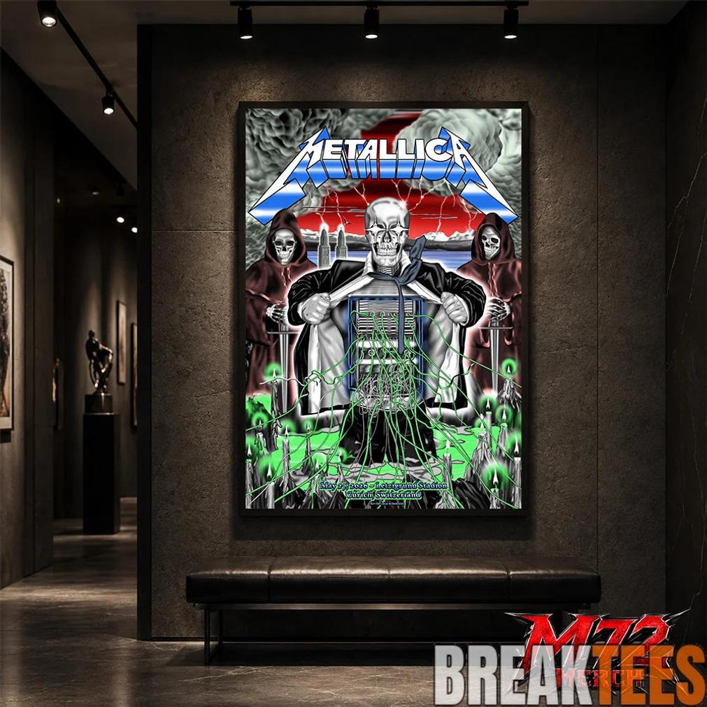 Metallica M72 World Tour May 27 2026 Zurich Switzerland Stadion Letzigrund by Luca Schenardi Poster Canvas
