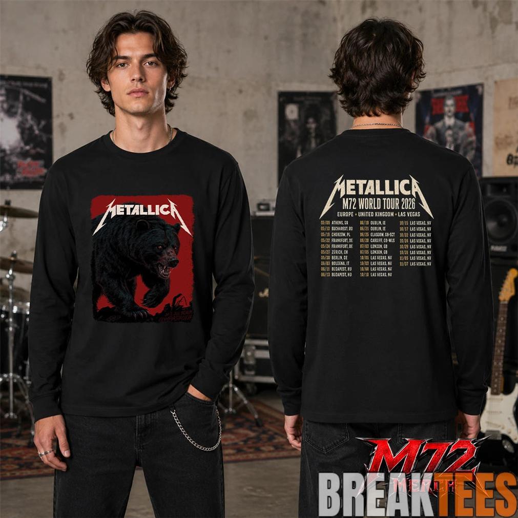 Metallica M72 World Tour May 30 2026 At Olympiastadion Berlin Germany Black Bear Artwork By JantaIsland 2 Side T-Shirt