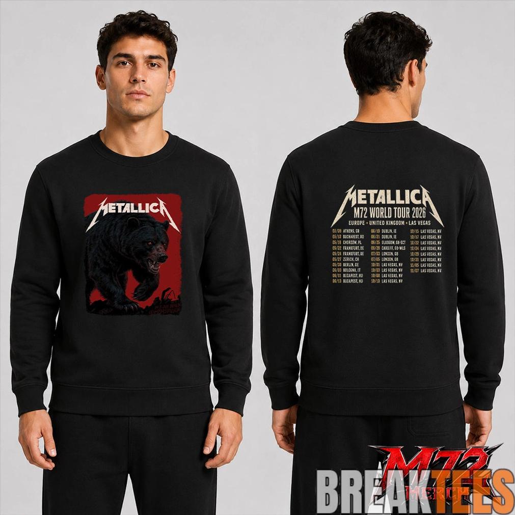 Metallica M72 World Tour May 30 2026 At Olympiastadion Berlin Germany Black Bear Artwork By JantaIsland 2 Side T-Shirt