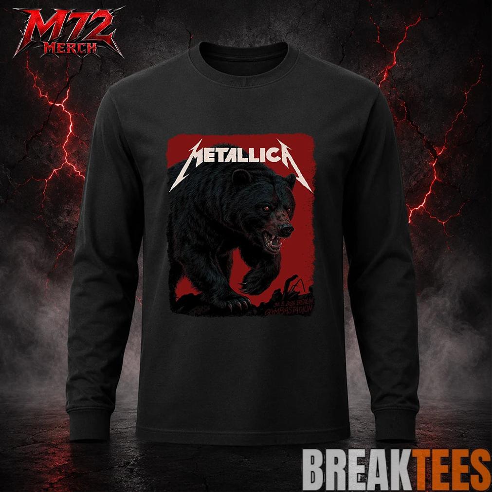 Metallica M72 World Tour May 30 2026 At Olympiastadion Berlin Germany Black Bear Artwork By JantaIsland T-Shirt