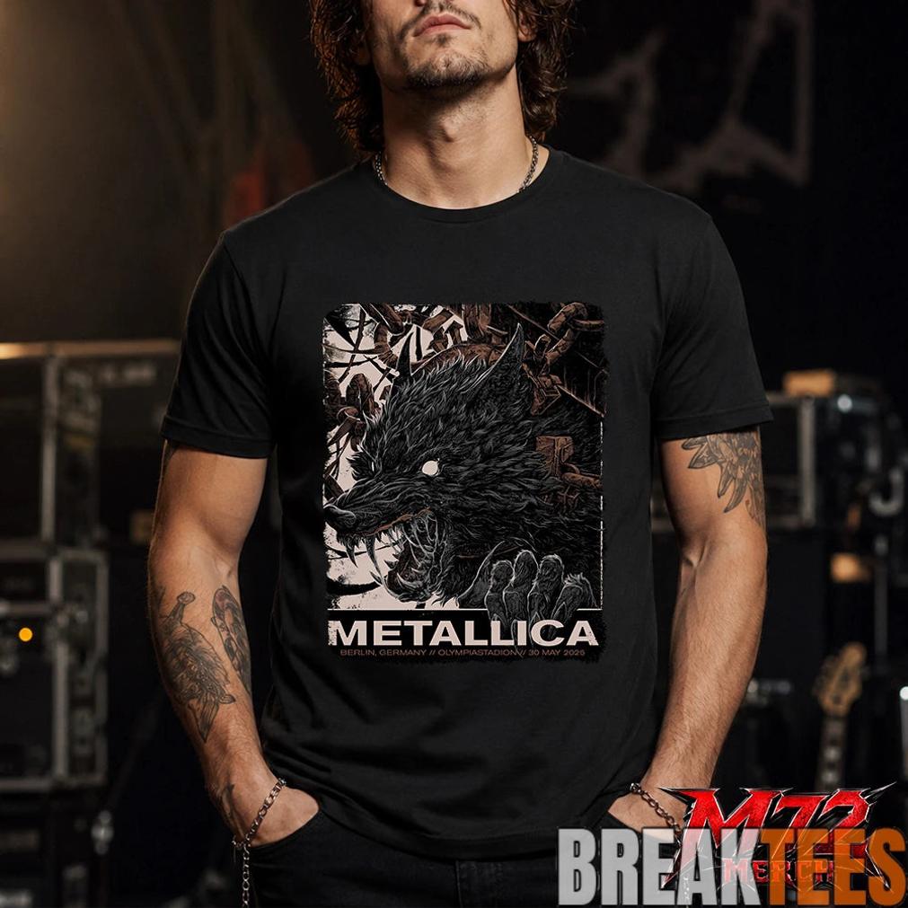 Metallica M72 World Tour May 30 2026 At Olympiastadion Berlin Germany Wolf Eclipse Artwork T-Shirt
