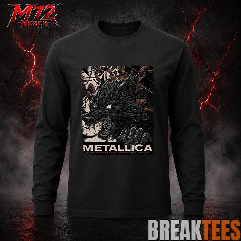 Metallica M72 World Tour May 30 2026 At Olympiastadion Berlin Germany Wolf Eclipse Artwork T-Shirt