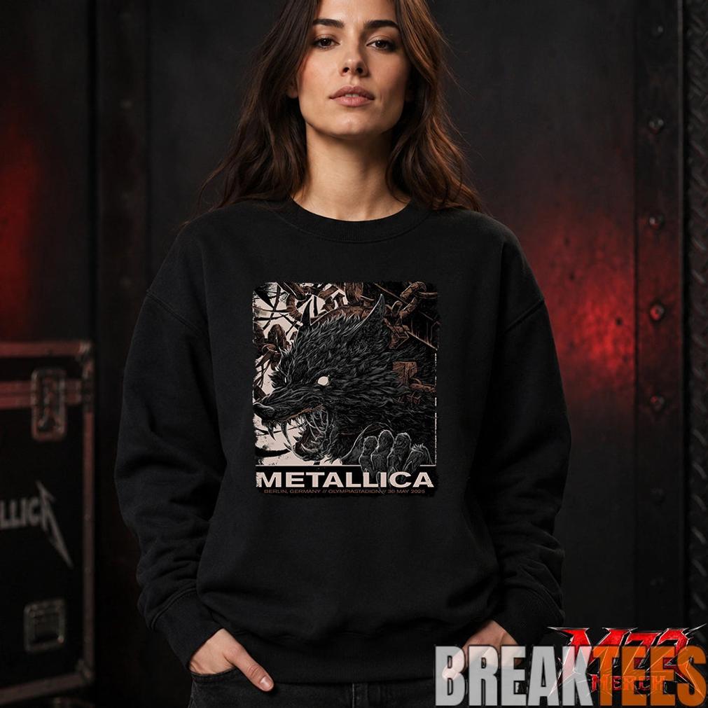 Metallica M72 World Tour May 30 2026 At Olympiastadion Berlin Germany Wolf Eclipse Artwork T-Shirt