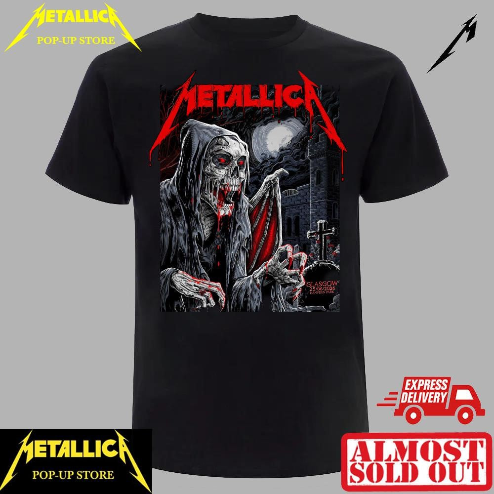 Metallica Reaper Artwork T-Shirt – Glasgow Scotland 2026 Event Merch