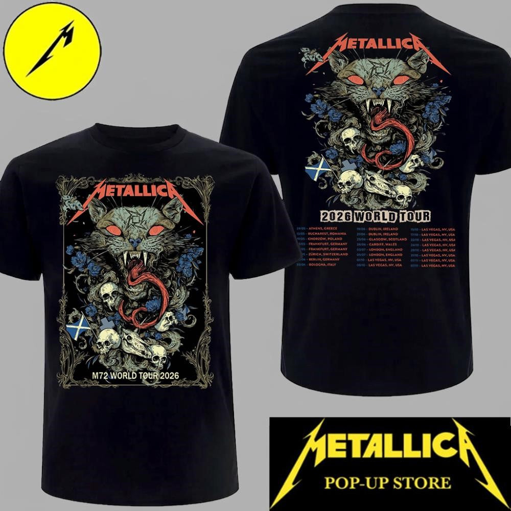 Metallica Scotland M72 Show 2026 Double-Sided Graphic Tee – Official Merch