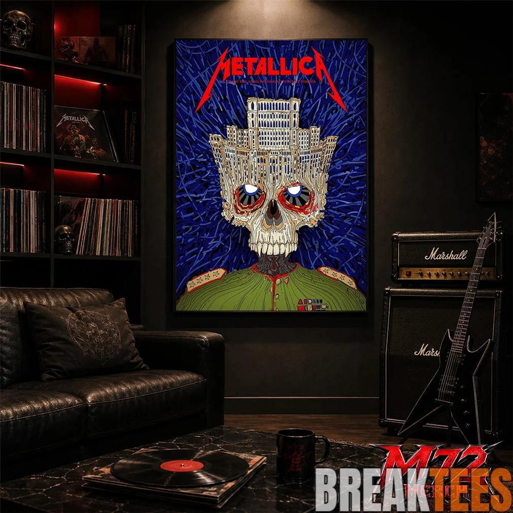 Metallica World Tour M72 May 13 2026 Bucharest Romania Arena Naional Palace Skull Poster Canvas