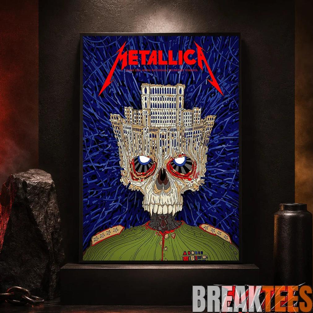 Metallica World Tour M72 May 13 2026 Bucharest Romania Arena Naional Palace Skull Poster Canvas