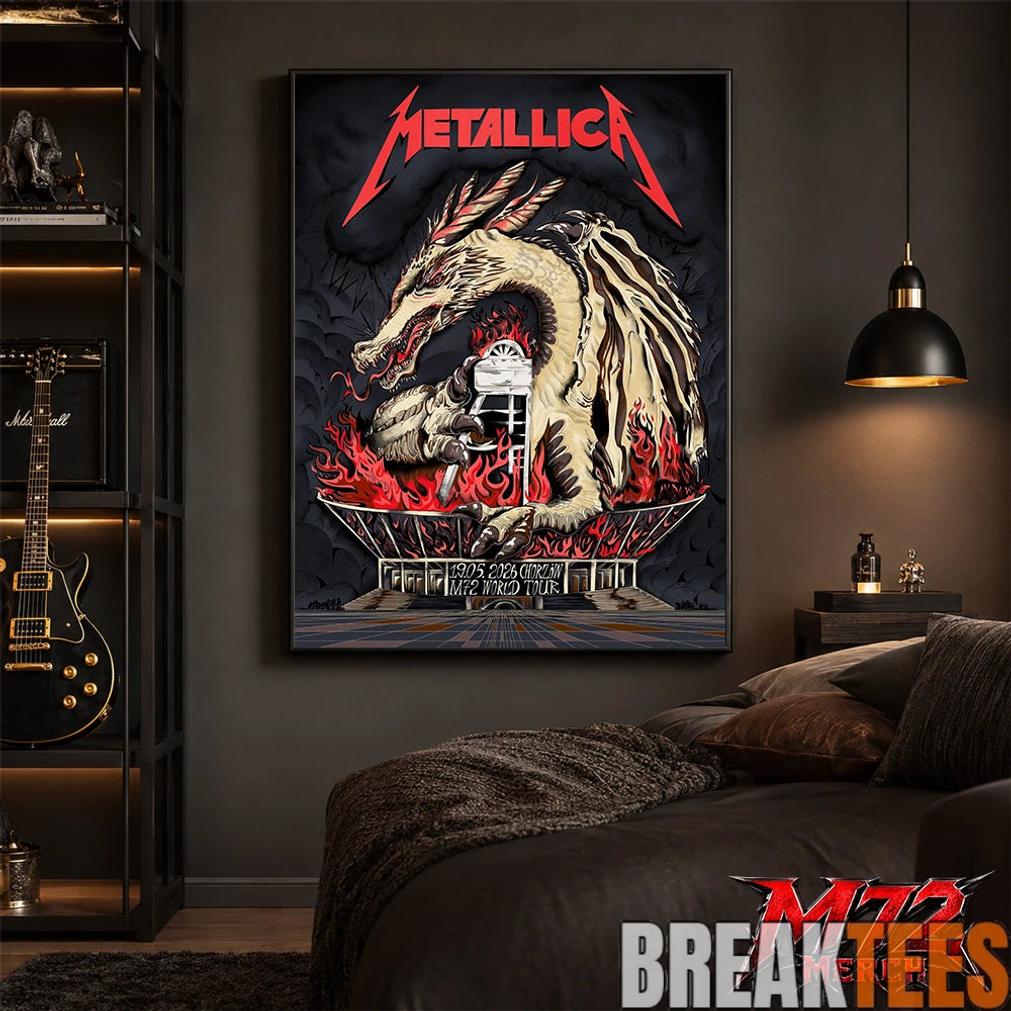 Metallica World Tour M72 May 19 2026 Chorzów Poland Stadion Śląski Dragon Stadium Poster Canvas