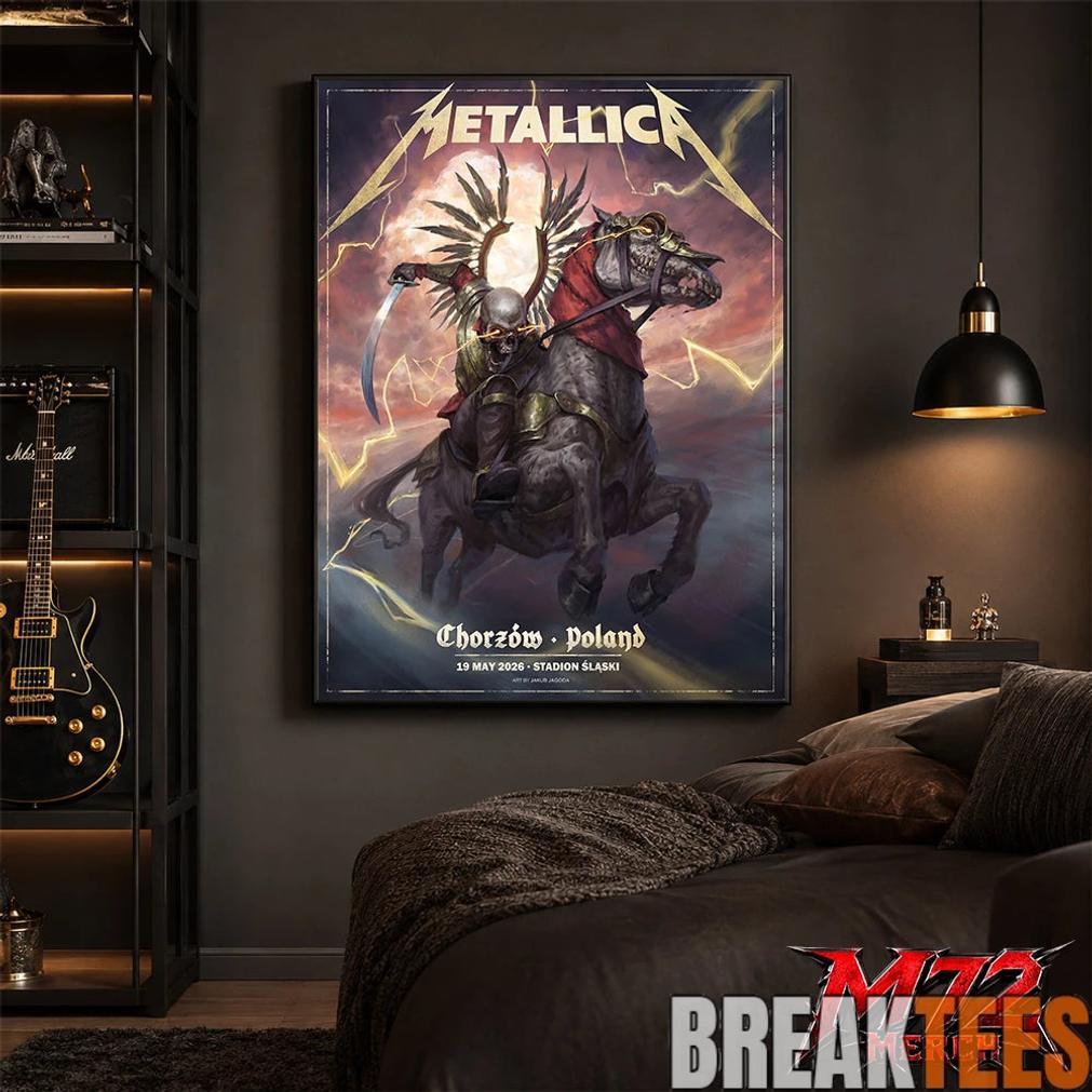 Metallica World Tour M72 May 19 2026 Chorzów Poland Stadion Śląski Horseman Skull Poster Canvas