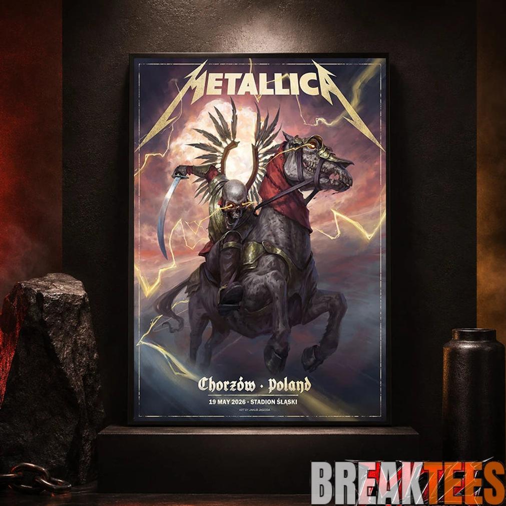 Metallica World Tour M72 May 19 2026 Chorzów Poland Stadion Śląski Horseman Skull Poster Canvas