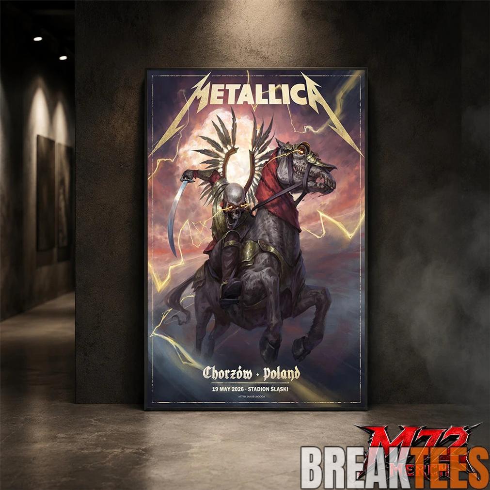 Metallica World Tour M72 May 19 2026 Chorzów Poland Stadion Śląski Horseman Skull Poster Canvas