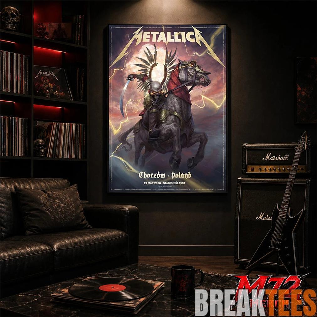 Metallica World Tour M72 May 19 2026 Chorzów Poland Stadion Śląski Horseman Skull Poster Canvas