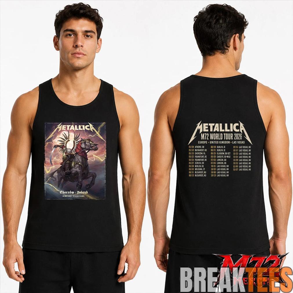 Metallica World Tour M72 May 19 2026 Chorzów Poland Stadion Śląski Horseman Skull Two Sided T-Shirt