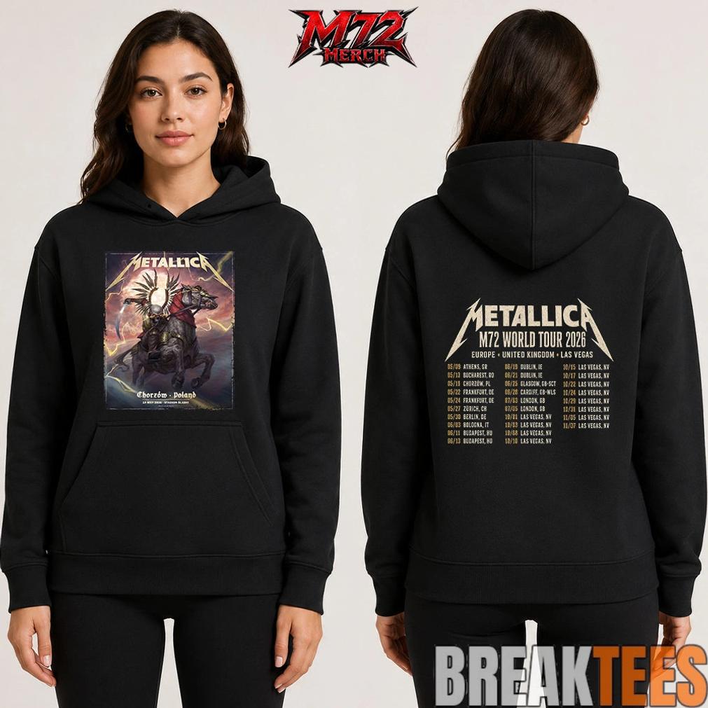 Metallica World Tour M72 May 19 2026 Chorzów Poland Stadion Śląski Horseman Skull Two Sided T-Shirt