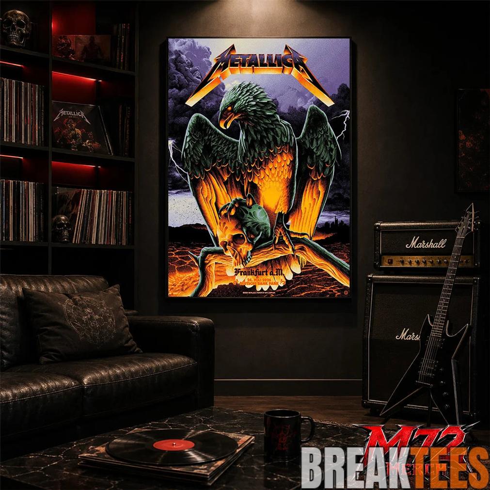 Metallica World Tour M72 May 24 2026 Frankfurt Germany Deutsche Bank Park Eagle Skull Storm Canvas Poster