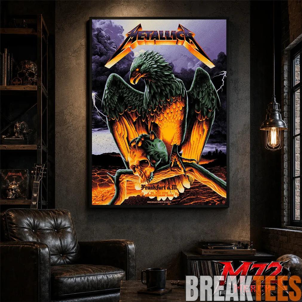 Metallica World Tour M72 May 24 2026 Frankfurt Germany Deutsche Bank Park Eagle Skull Storm Canvas Poster
