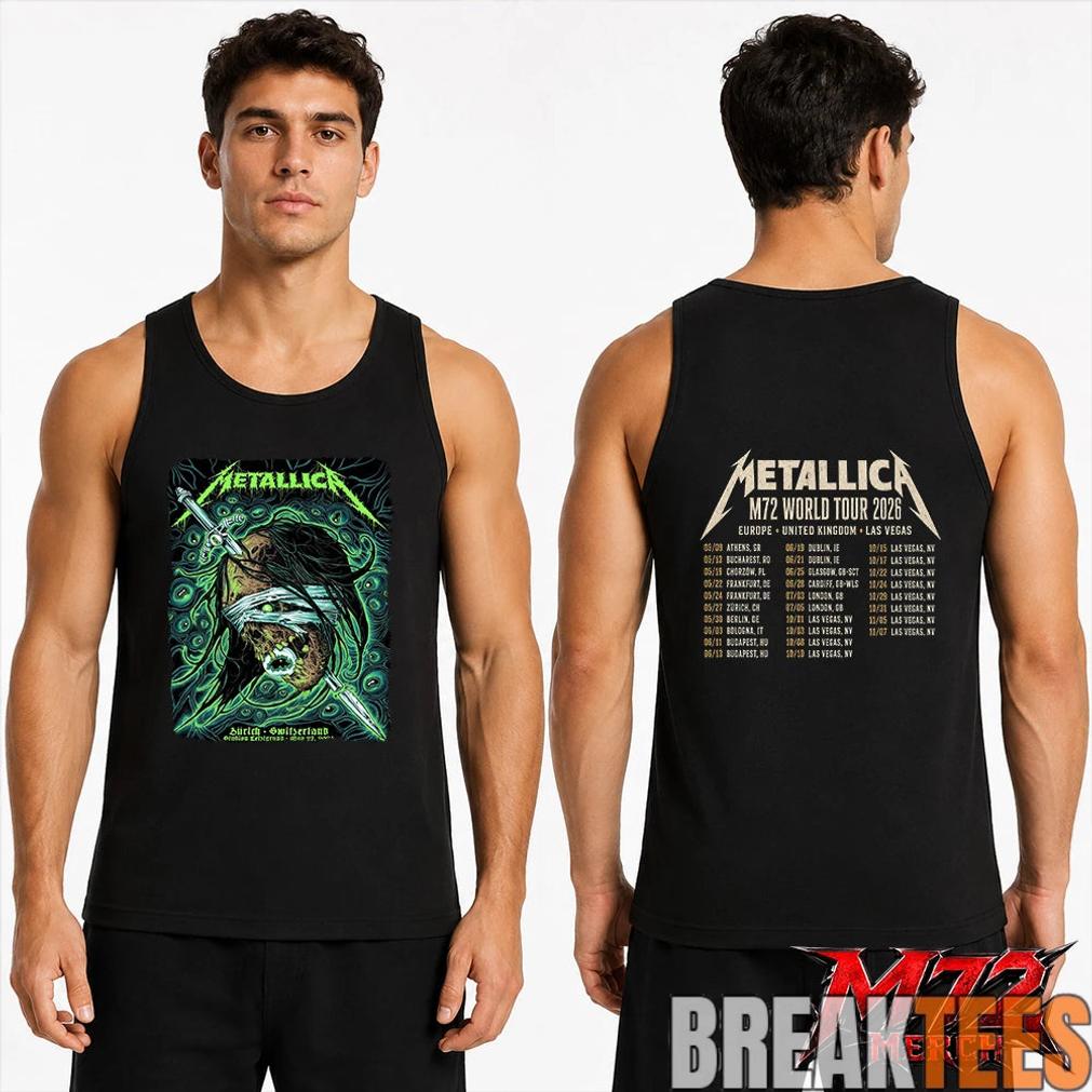 Metallica World Tour M72 May 27 2026 Zürich Switzerland Stadion Letzigrund Mummy Dagger Eye 2 Side T-Shirt