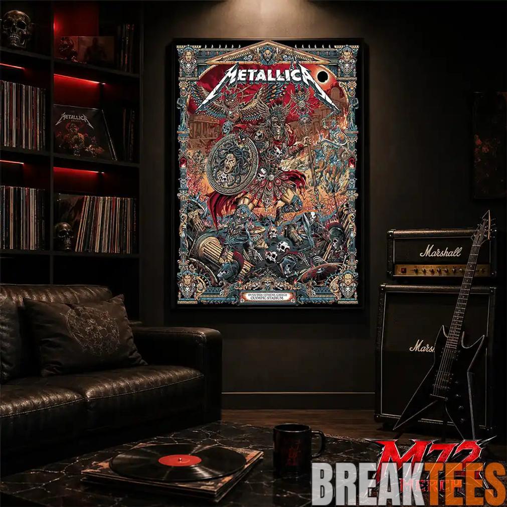 Metallica World Tour M72 May 9 2026 Athens Greece Olympic Stadium Battle Warrior Poster Canvas