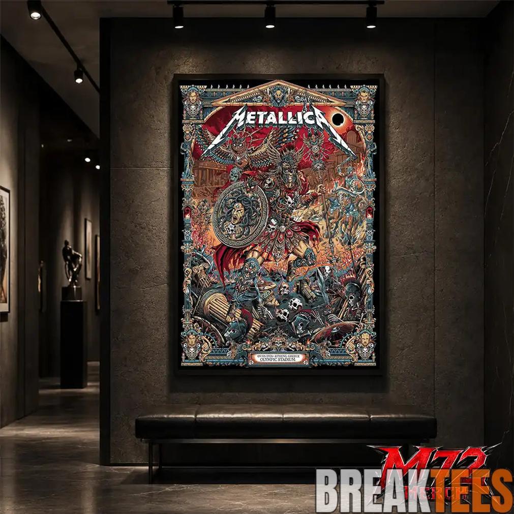 Metallica World Tour M72 May 9 2026 Athens Greece Olympic Stadium Battle Warrior Poster Canvas
