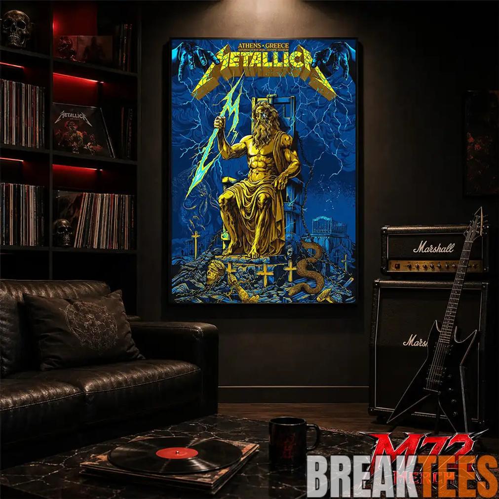 Metallica World Tour M72 May 9 2026 Athens Greece Olympic Stadium Zeus Thunder Poster Canvas