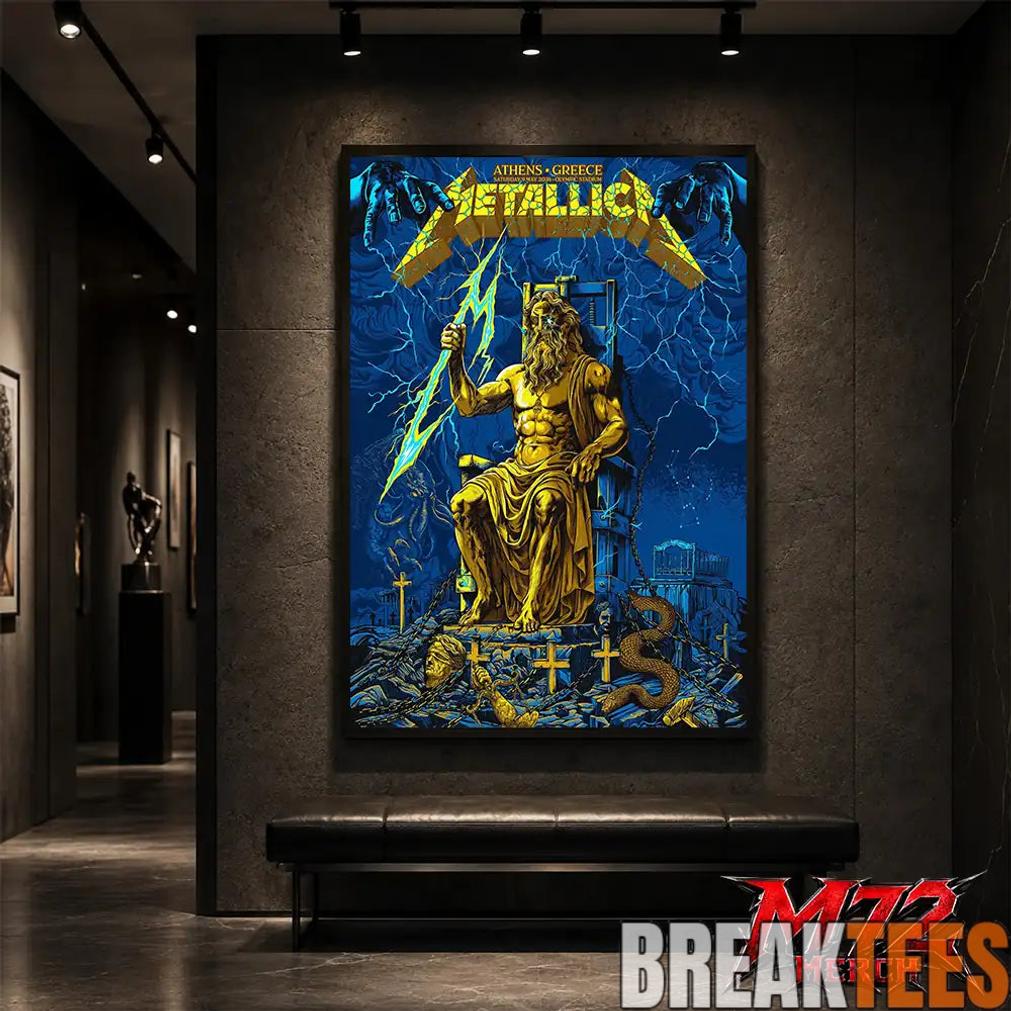 Metallica World Tour M72 May 9 2026 Athens Greece Olympic Stadium Zeus Thunder Poster Canvas