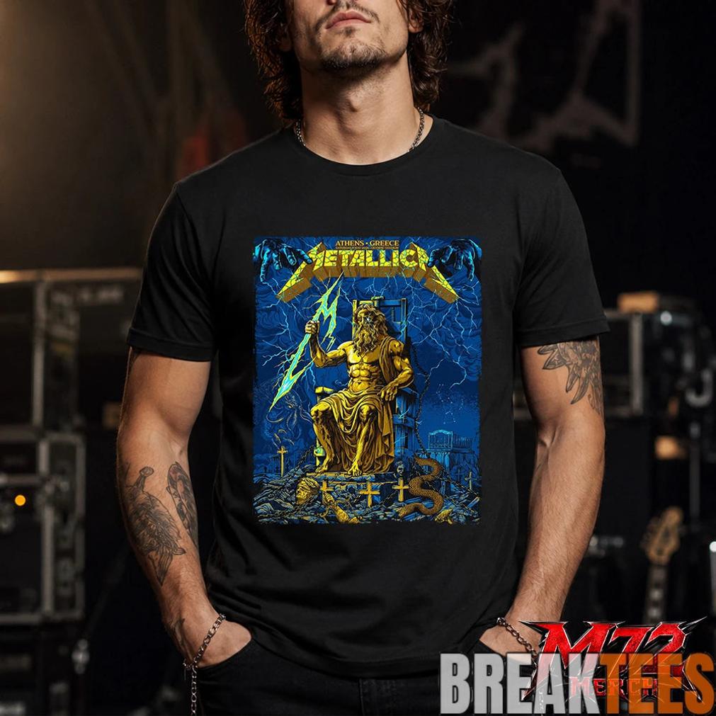 Metallica World Tour M72 May 9 2026 Athens Greece Olympic Stadium Zeus Thunder T-Shirt