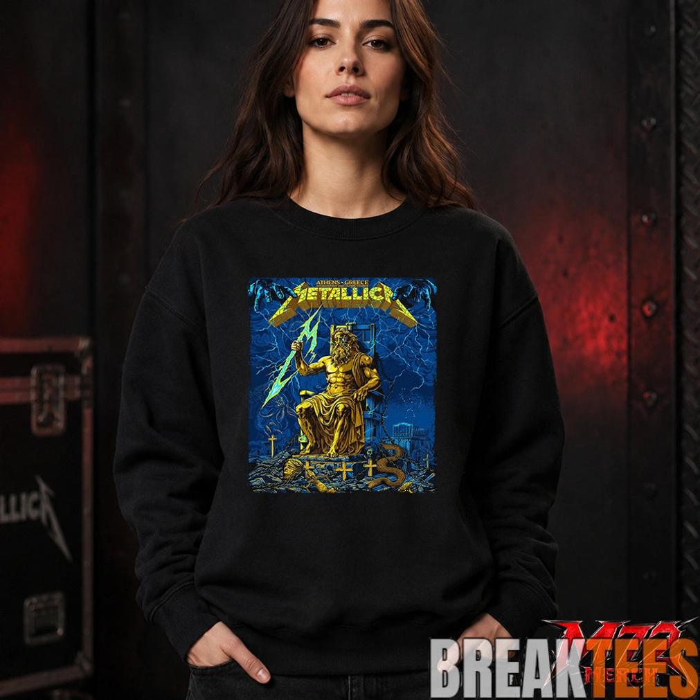 Metallica World Tour M72 May 9 2026 Athens Greece Olympic Stadium Zeus Thunder T-Shirt