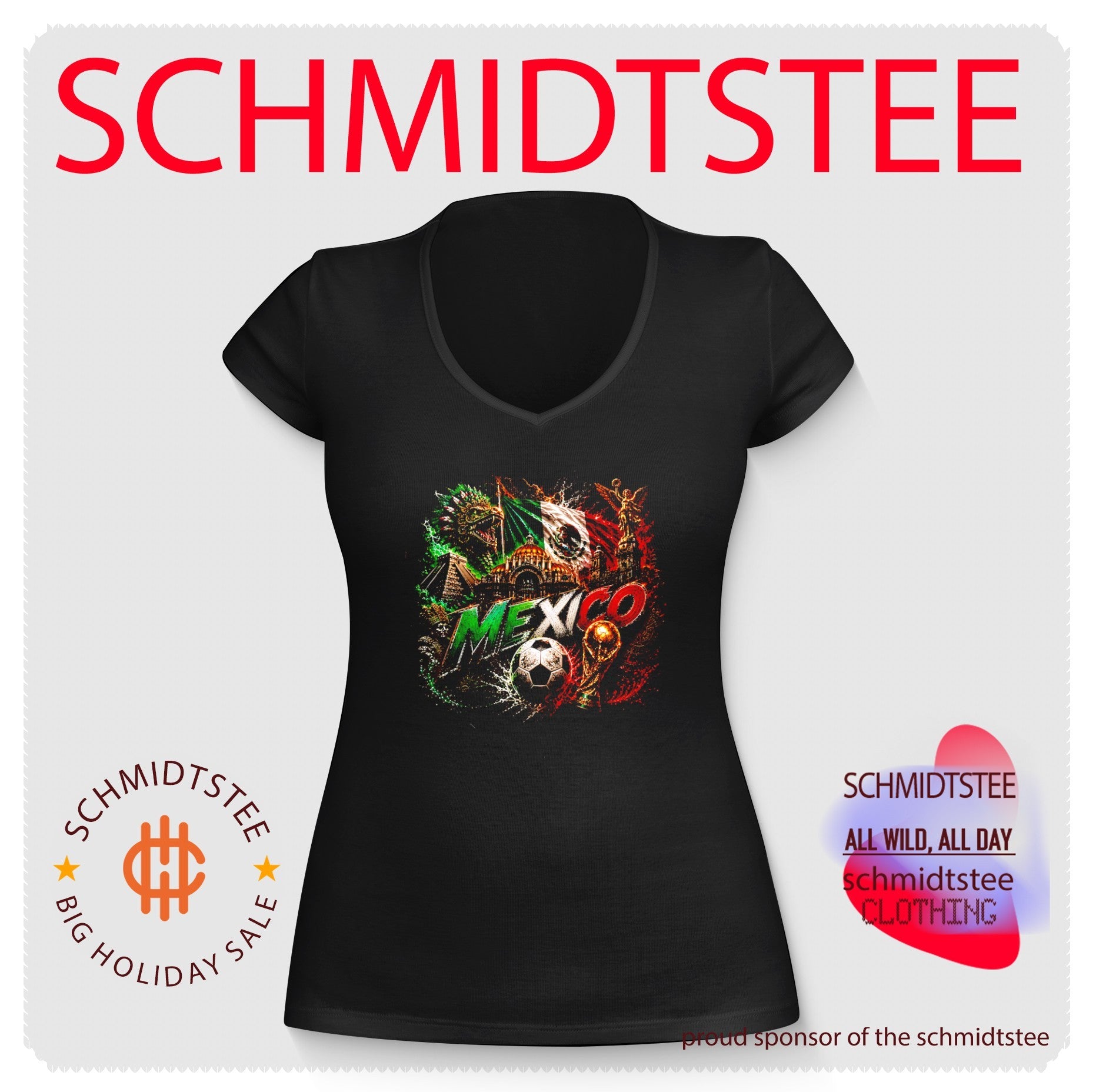 Mexico World Cup Soccer Aztec Heritage and Angel of Independence shirt