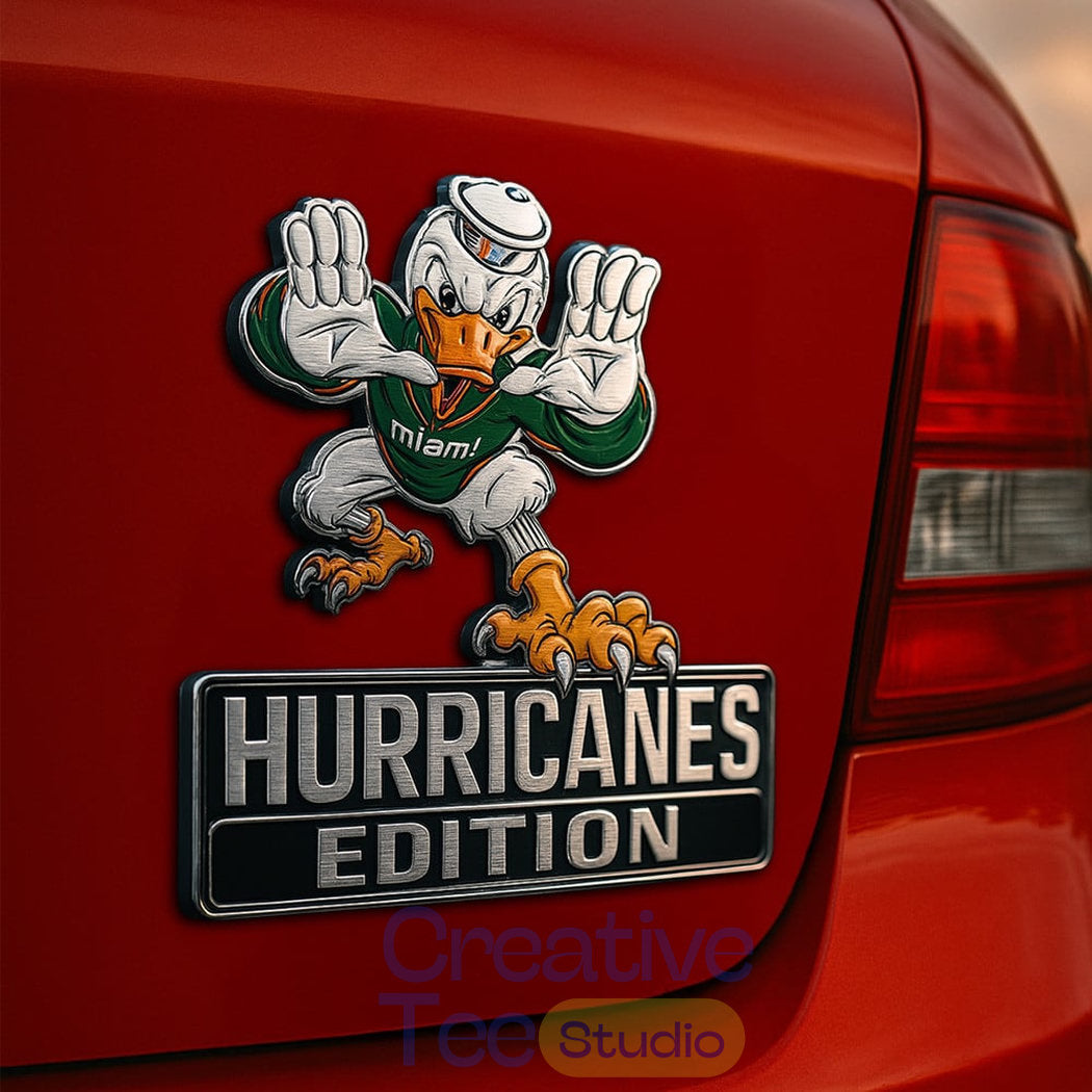 Miami Hurricanes Custom Car Name Badge