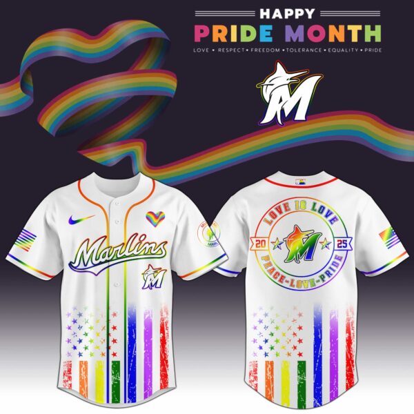 Miami Marlins Happy Pride Month Baseball Jersey